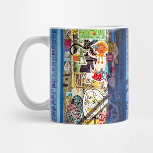 Blue Light Street Wall Brooklyn NYC Mug